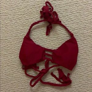 red braided bikini top